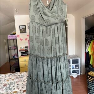 Sachin + Babi Olive Floral Tiered Maxi Dress
